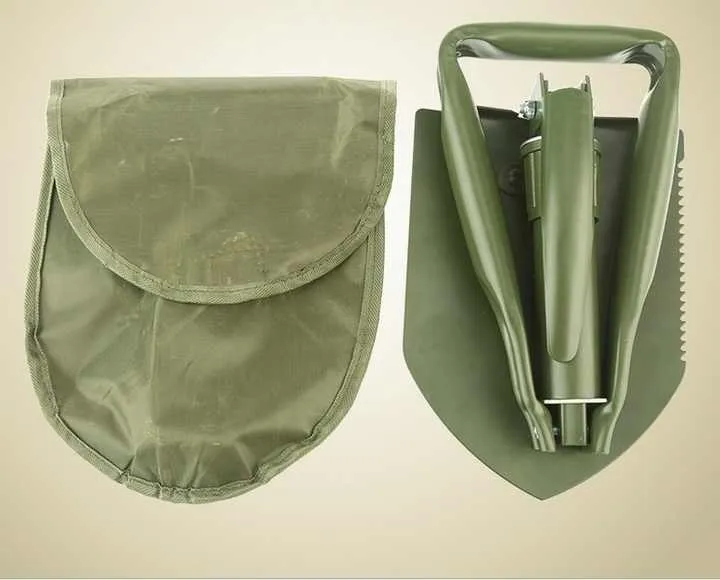 مجرفة صغيرة متعددة الوظائف قابلة للطي . Mini Multifunctional Folding Camping Shovel Survival