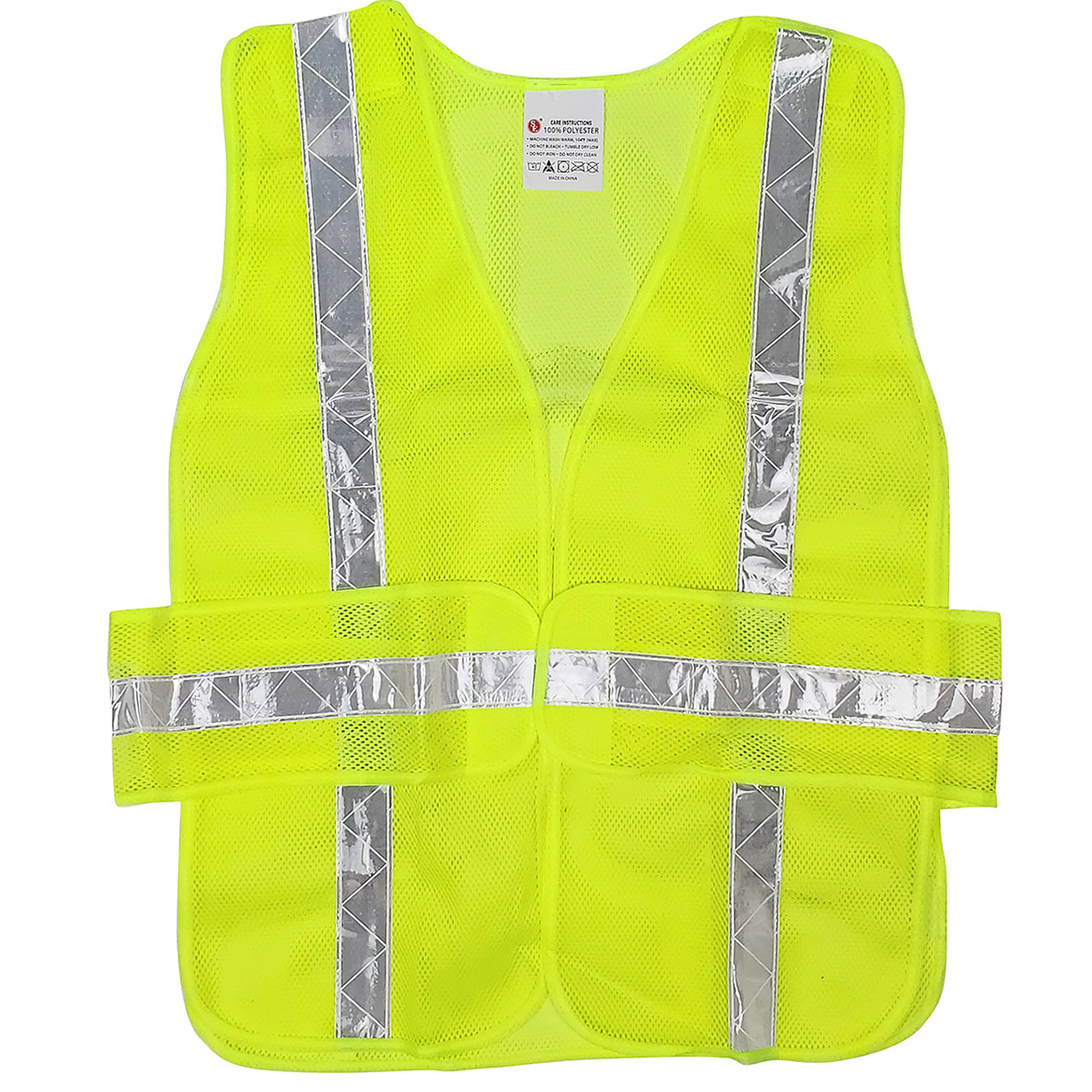 1 Neon Safety Vest 5 Point Separation Reflective Arrow High Visibility Emergency