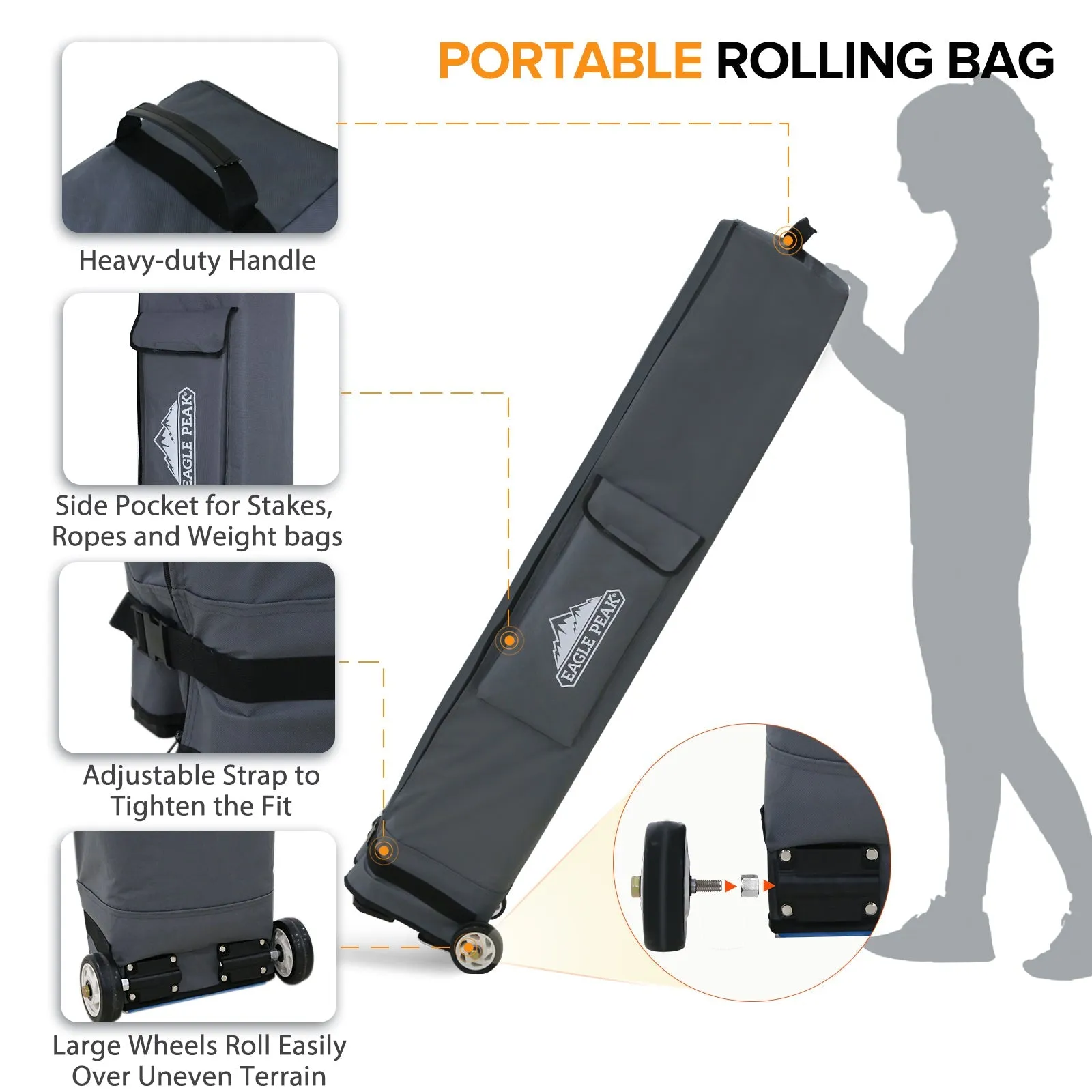 10x10 Heavy Duty Pop up Commercial Canopy Tent with One Removable Sidewall
