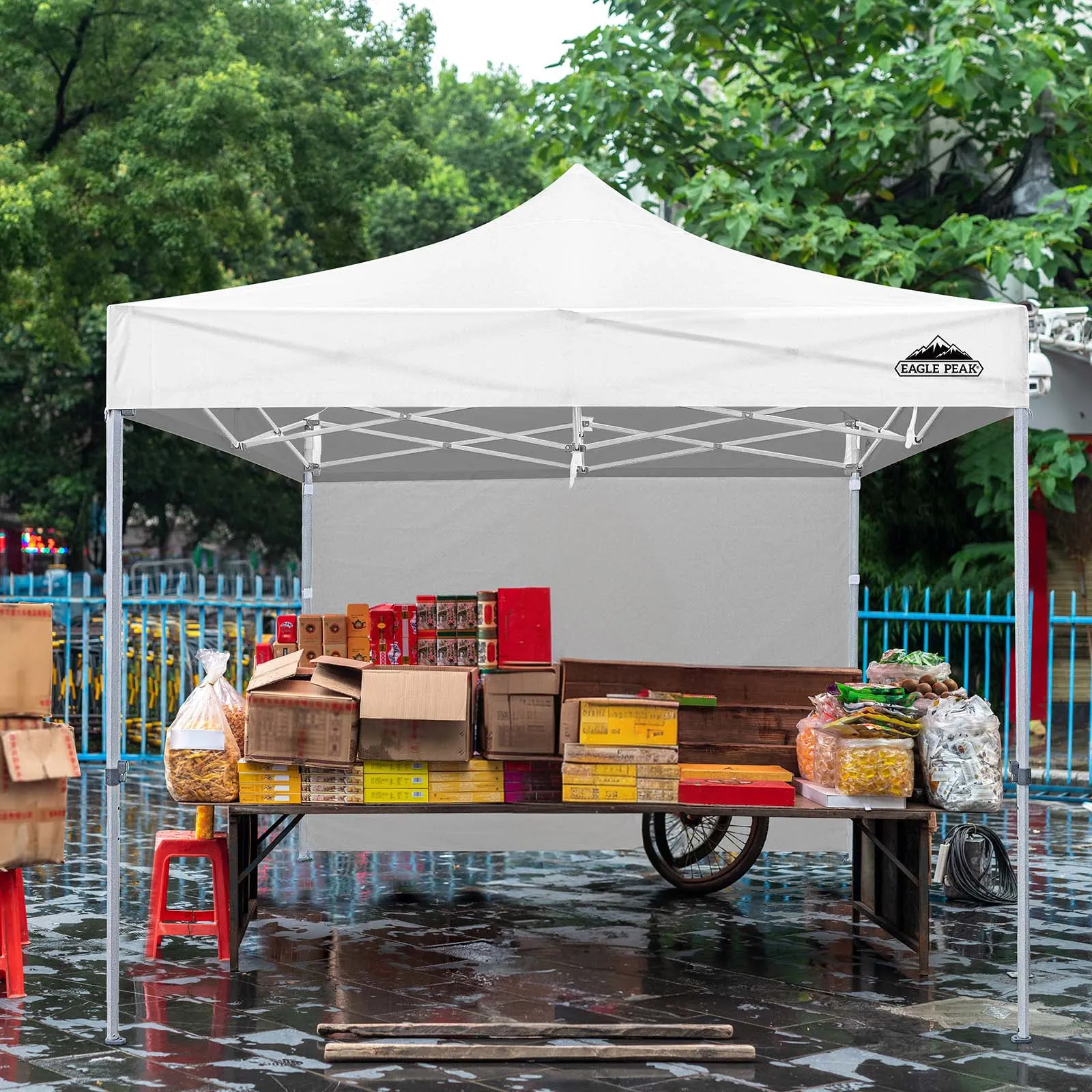 10x10 Heavy Duty Pop up Commercial Canopy Tent with One Removable Sidewall
