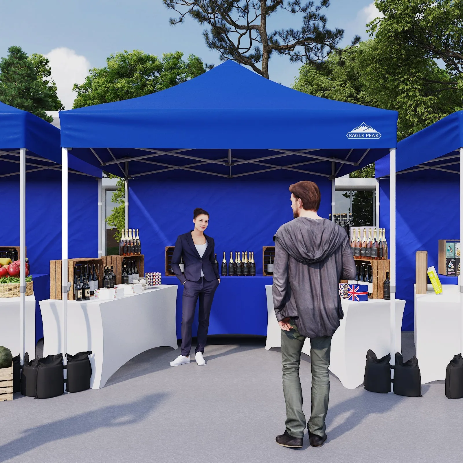 10x10 Heavy Duty Pop up Commercial Canopy Tent with One Removable Sidewall