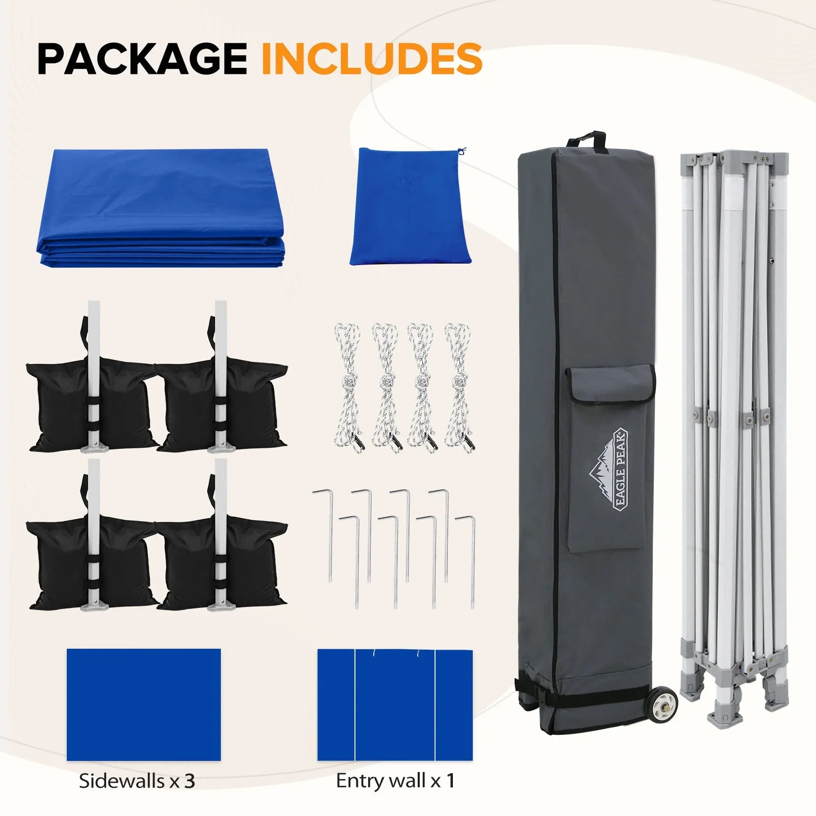 10x10 Heavy Duty Pop up Commercial Canopy with Removable Sidewalls