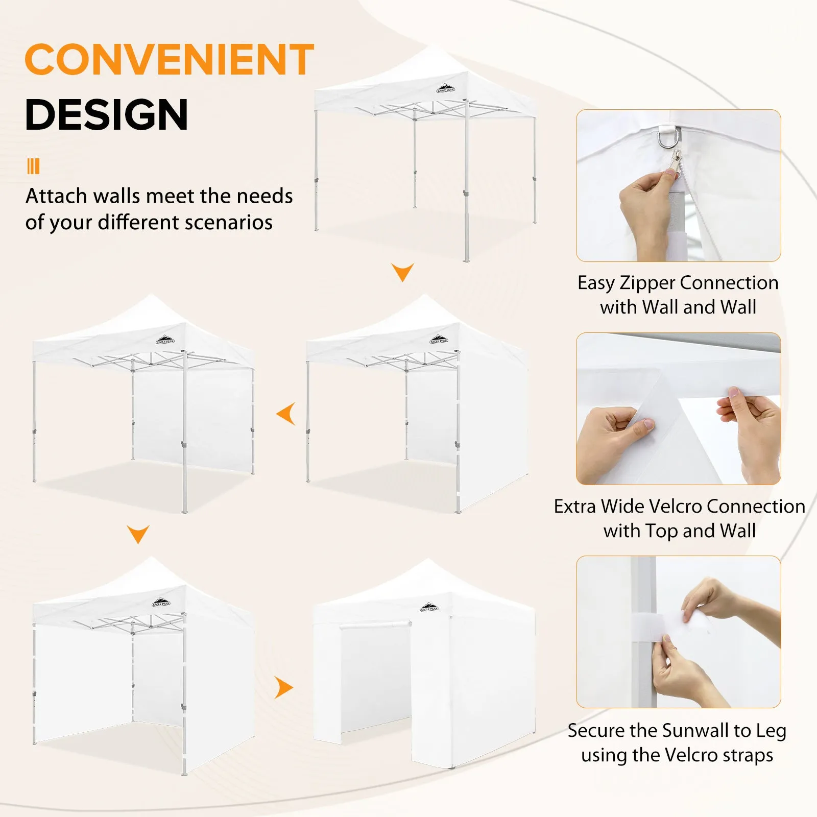 10x10 Heavy Duty Pop up Commercial Canopy with Removable Sidewalls
