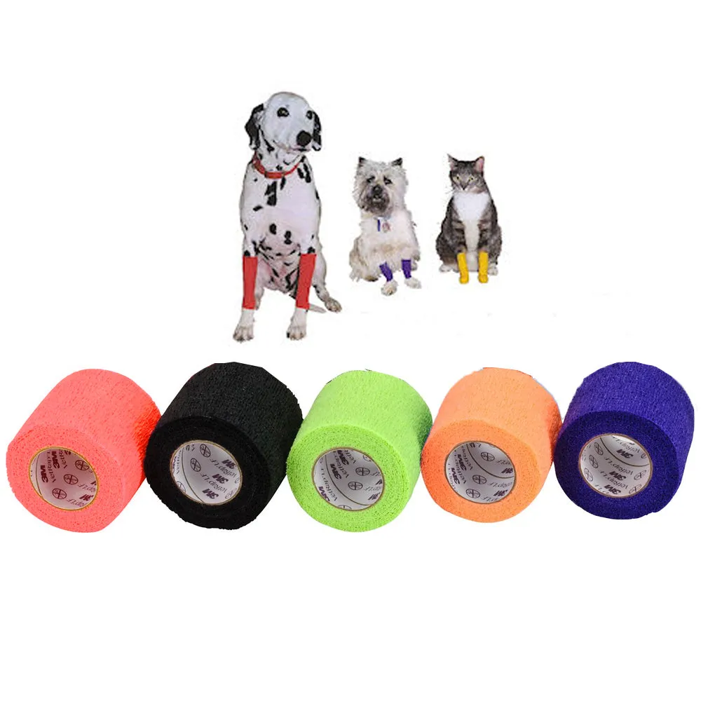 12Pc 3M Vet Wrap 2 Inch x 5 Yard Roll Dog Horse Tack Self Adhering Vetwrap Tape