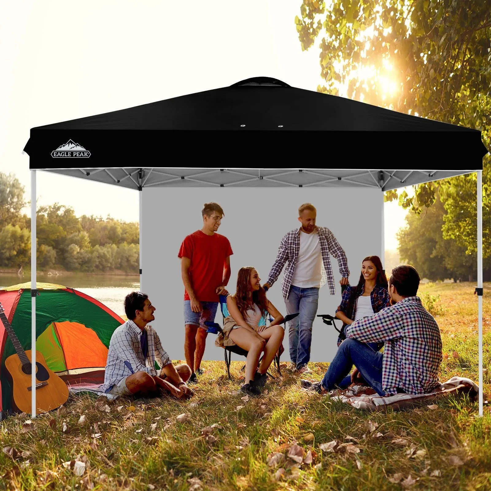 12x12 Commercial Heavy Duty Pop up Canopy with 1 Sidewall
