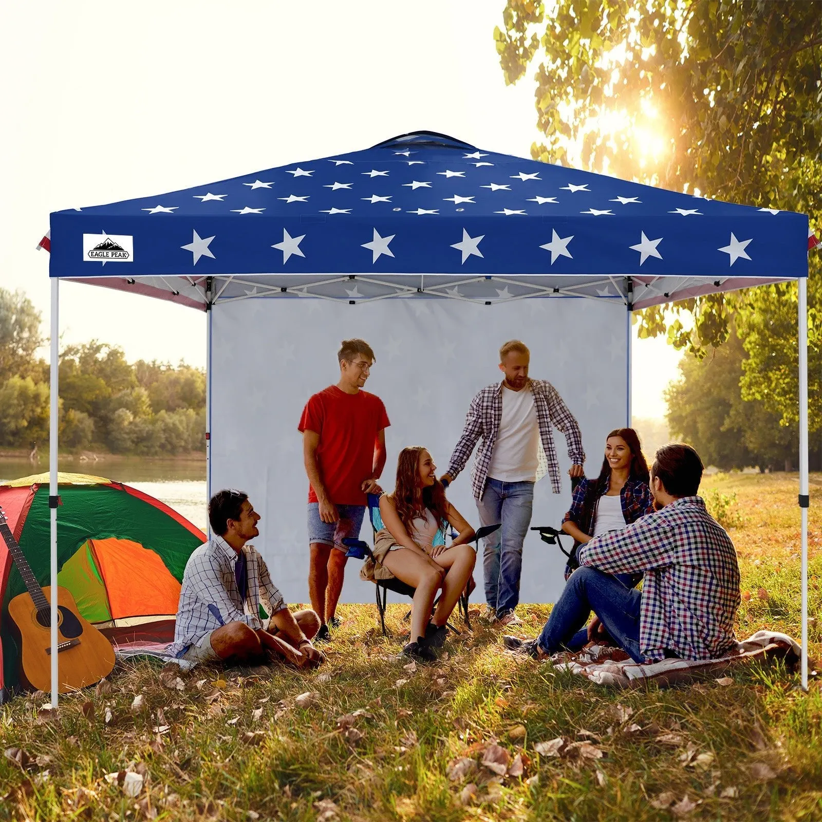 12x12 Commercial Heavy Duty Pop up Canopy with 1 Sidewall