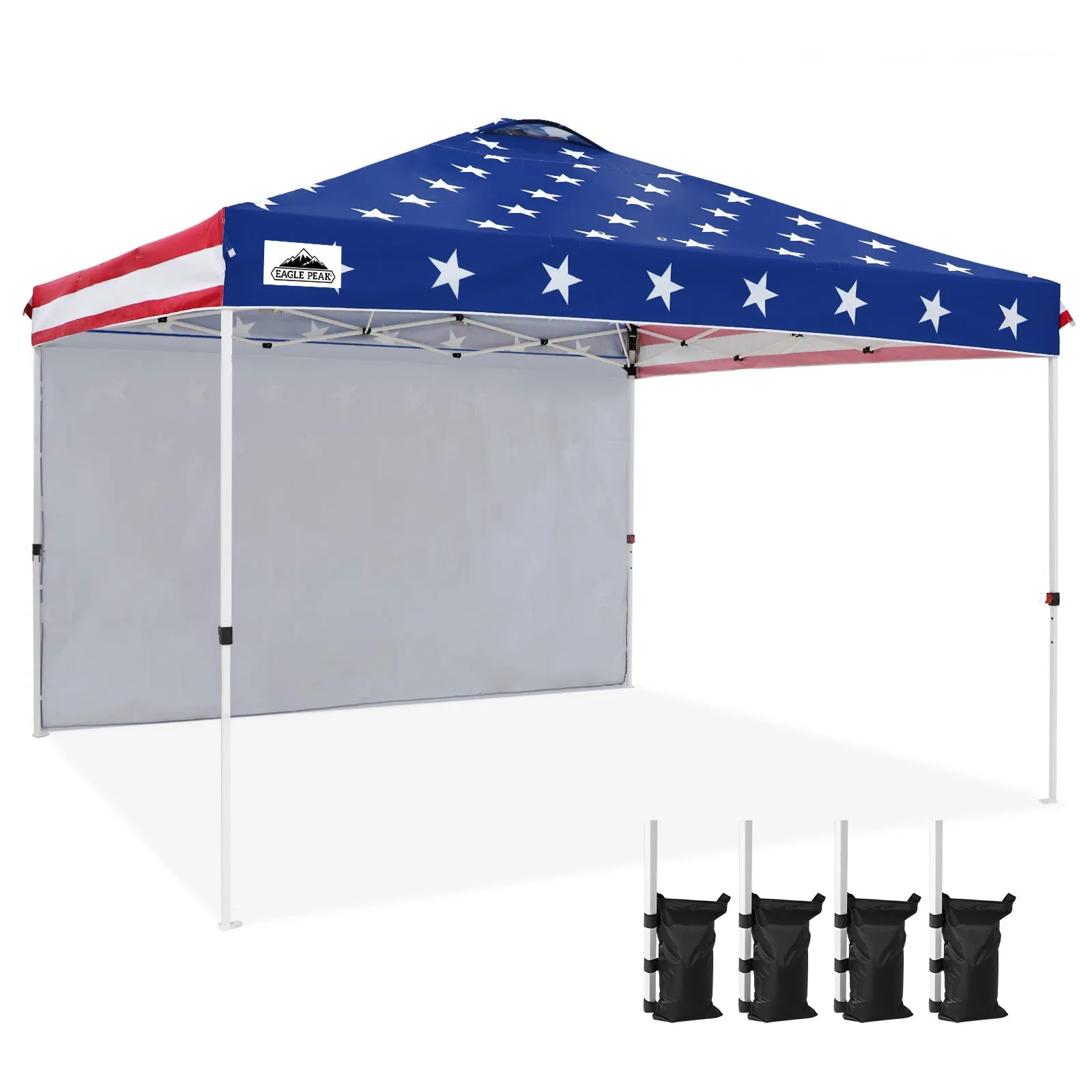 12x12 Commercial Heavy Duty Pop up Canopy with 1 Sidewall