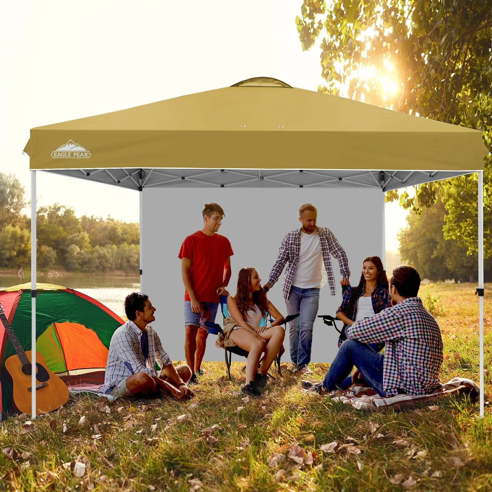 12x12 Commercial Heavy Duty Pop up Canopy with 1 Sidewall