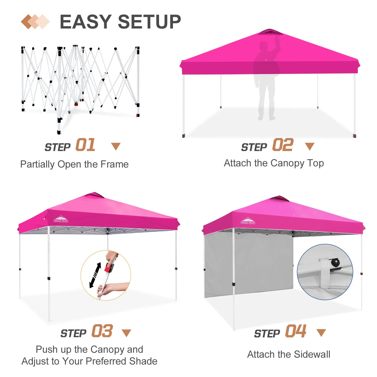 12x12 Commercial Heavy Duty Pop up Canopy with 1 Sidewall