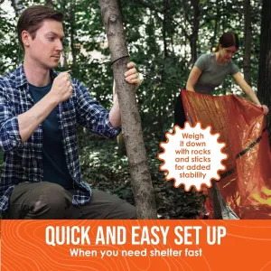 2 Emergency Survival Tent Kit/ Whistle  And Paracord Included.