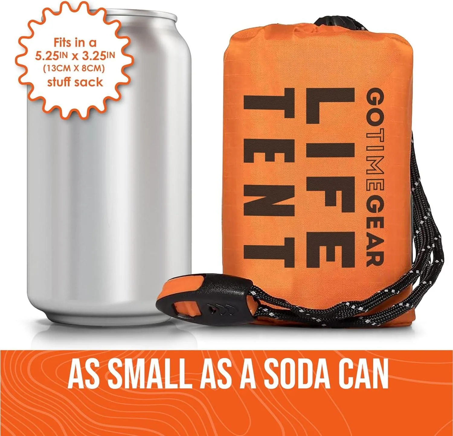 2 Emergency Survival Tent Kit/ Whistle  And Paracord Included.