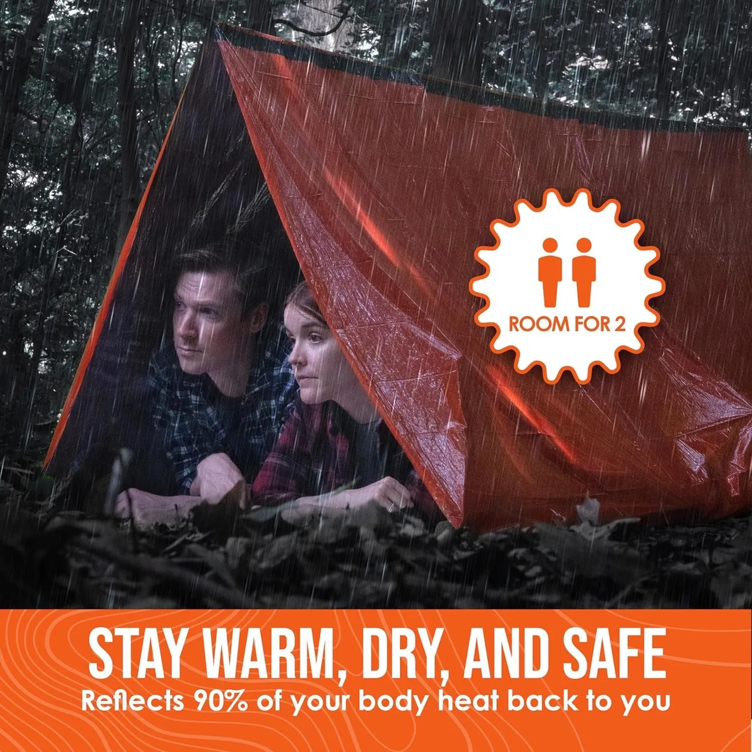 2 Emergency Survival Tent Kit/ Whistle  And Paracord Included.