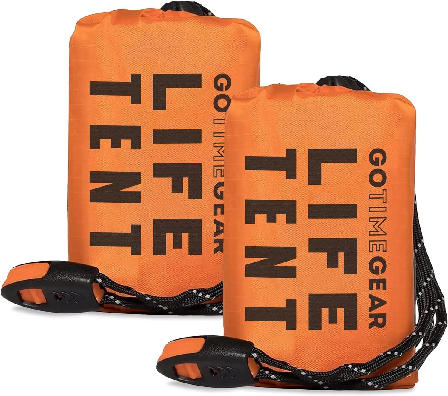 2 Emergency Survival Tent Kit/ Whistle  And Paracord Included.