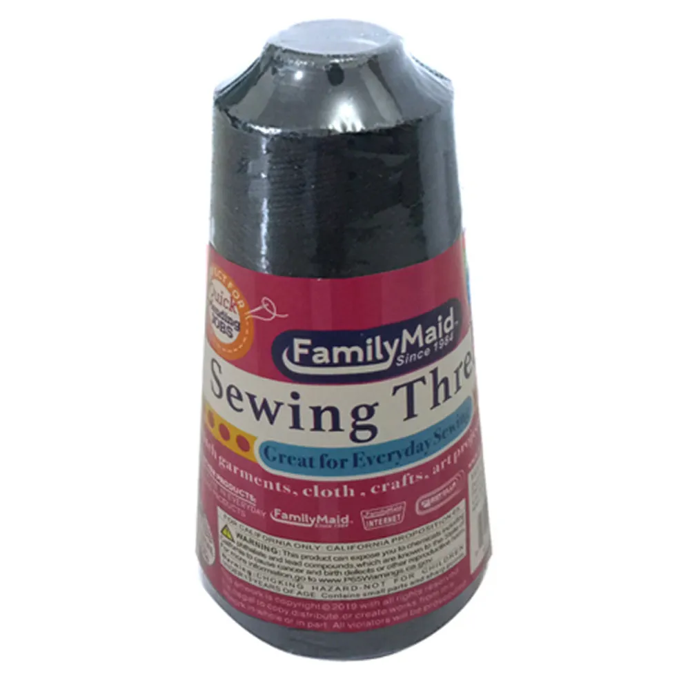4 Spools Black White Sewing Thread 1000 Meters 3280 Feet Sew Fabric Upholstery