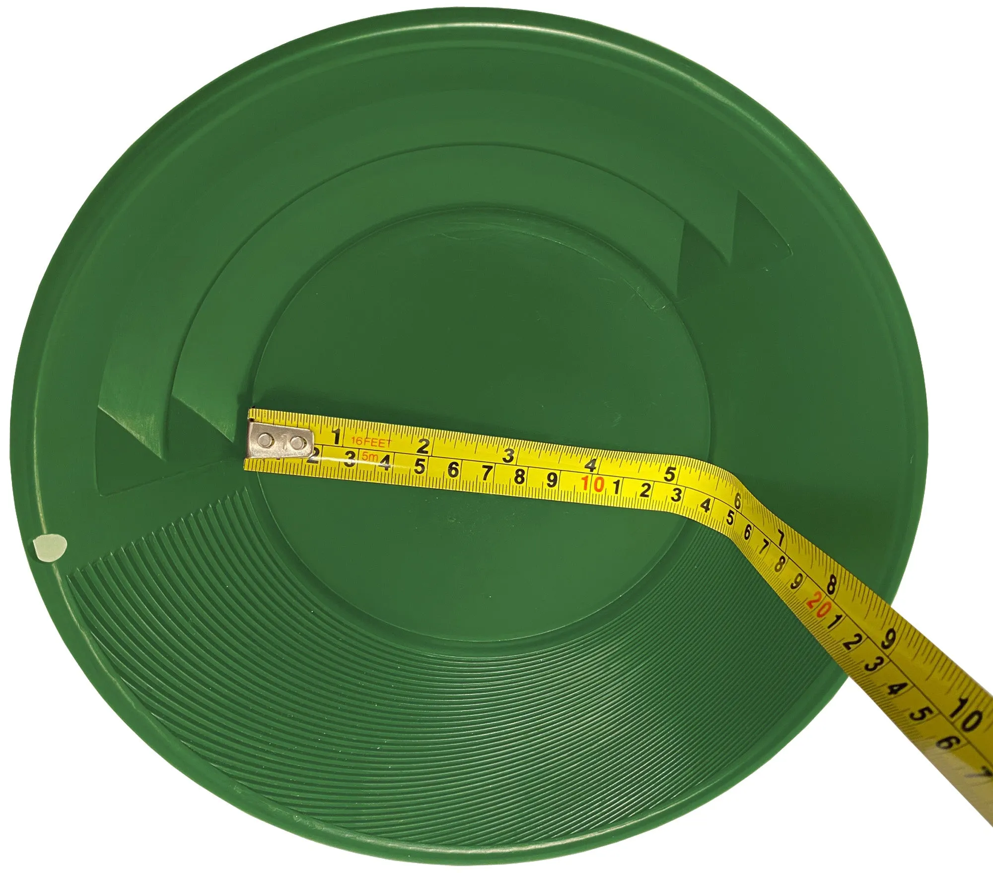 9 in Green Dual Riffle Gold Pan w/Snifter Bottle Prospecting Panning Mining