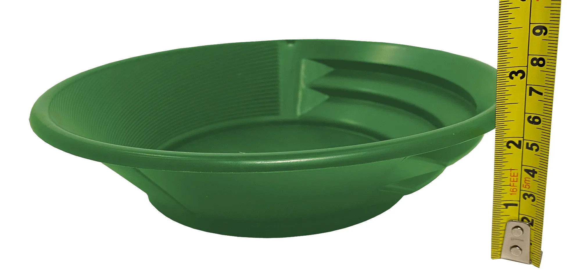 9 in Green Dual Riffle Gold Pan w/Snifter Bottle Prospecting Panning Mining