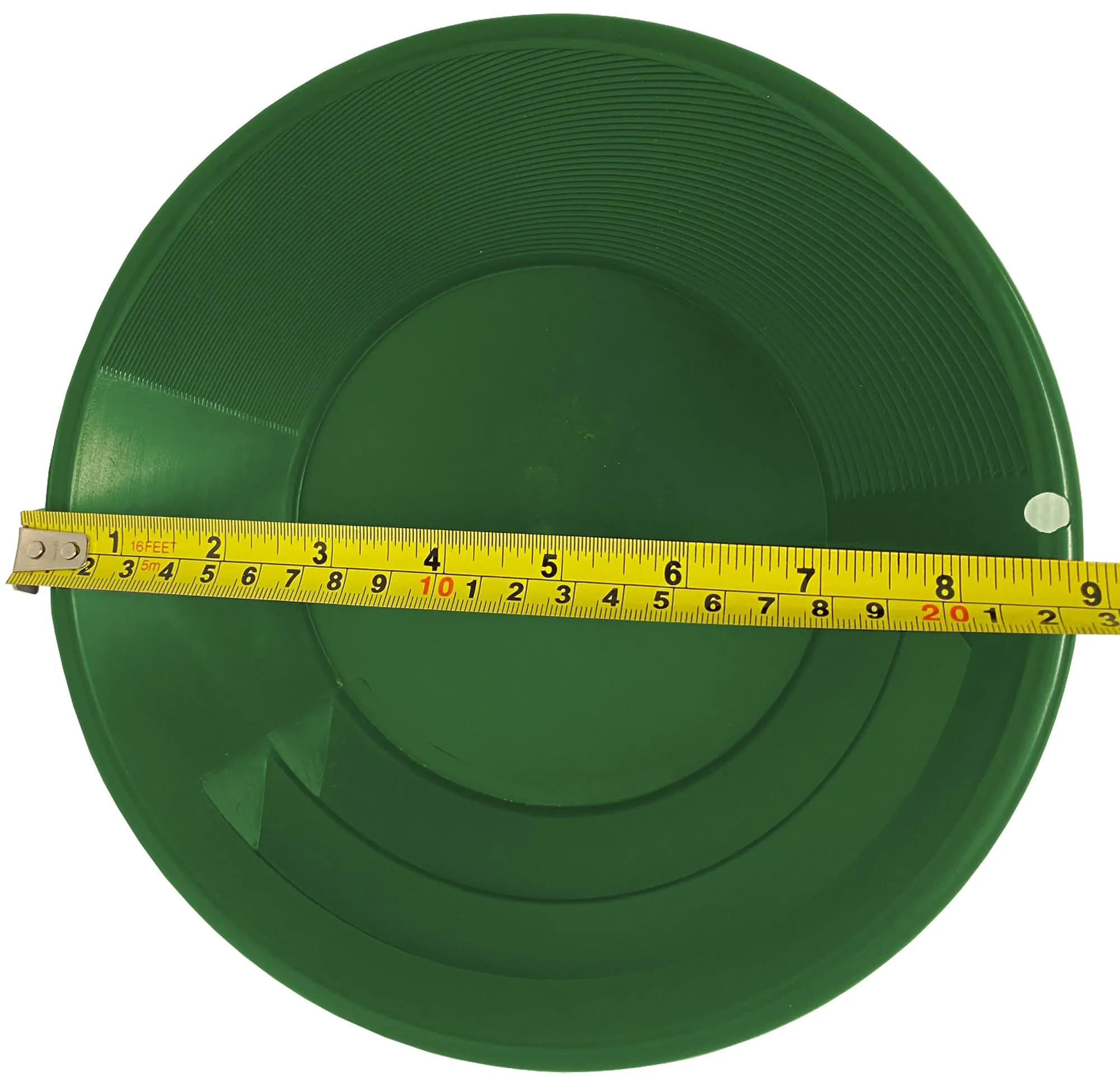 9 in Green Dual Riffle Gold Pan w/Snifter Bottle Prospecting Panning Mining