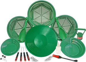 Deluxe Gold Panning Kit | Classifiers| Pans | Tweezers | Vials