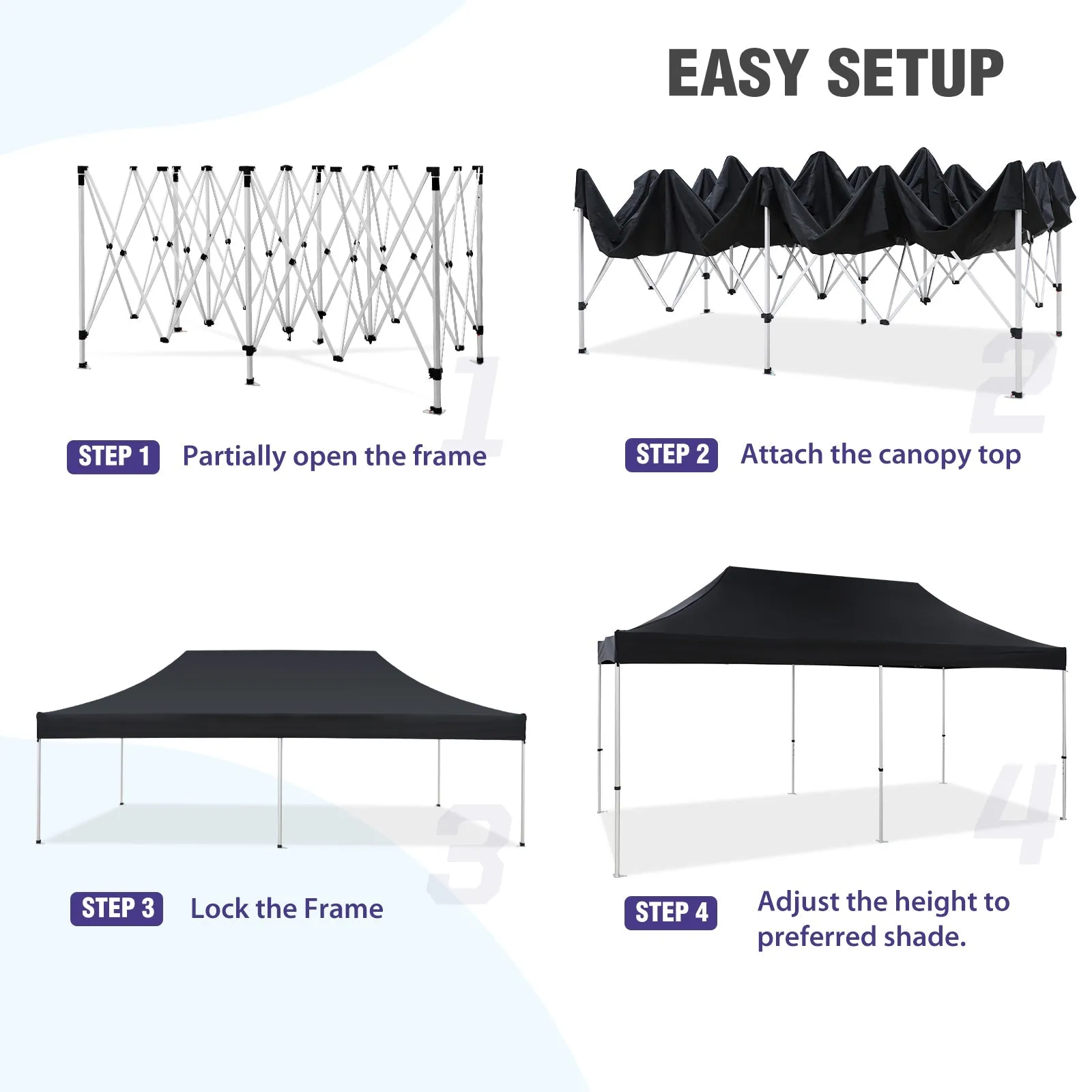 EAGLE PEAK 40mm Hex Leg Aluminum Commercial Custom Canopy Tent 10x20  - CLICK TO CONFIGURE - Package Prices Start at $1399.00