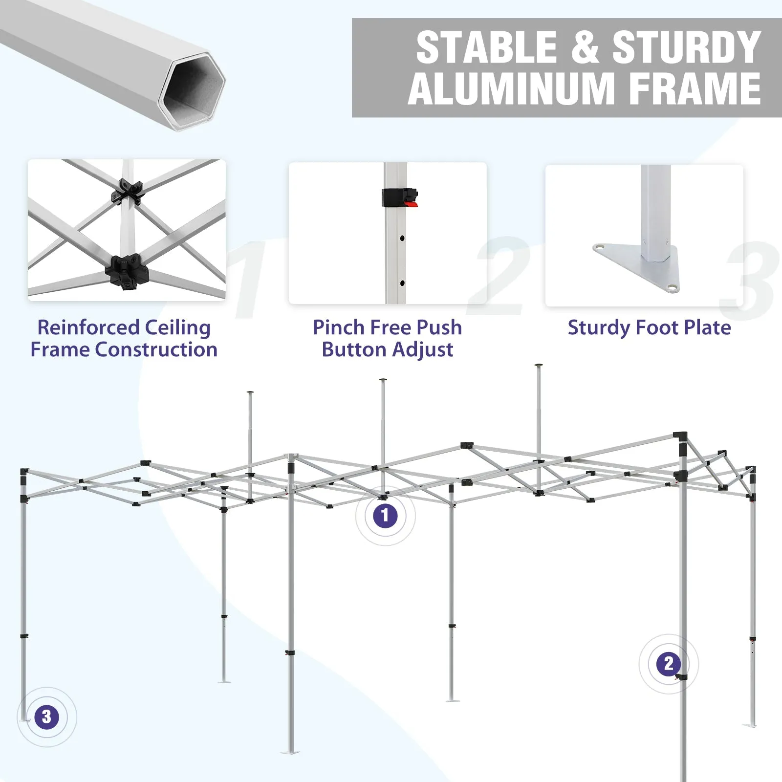 EAGLE PEAK 40mm Hex Leg Aluminum Commercial Custom Canopy Tent 10x20  - CLICK TO CONFIGURE - Package Prices Start at $1399.00