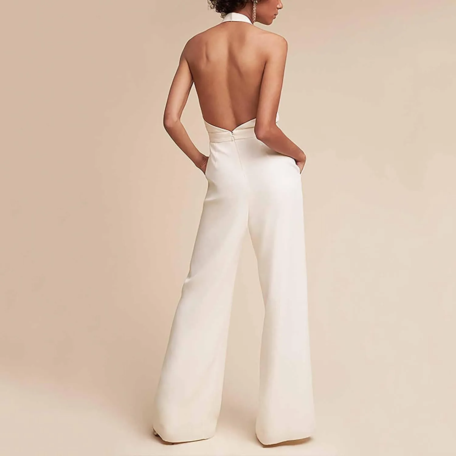 Jogging Pants for Women,Women's Banquet Dress Jumpsuit Sexy Hanging Neck Women's Trousers Spring&Summer Clothing