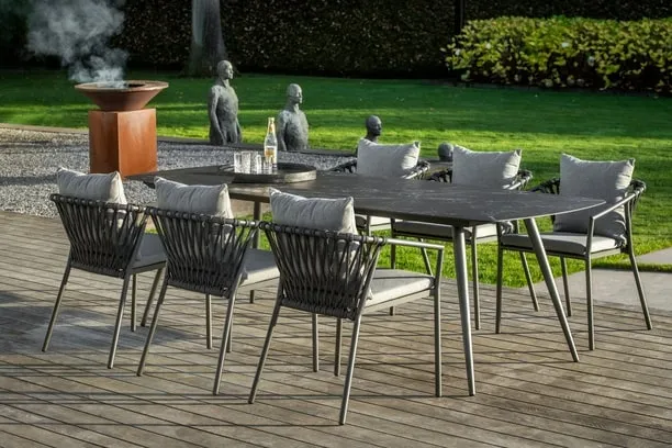 KAPRA 9 PIECE DINING SET - 40" x 94" Kapra Dining Table and 8 Chairs