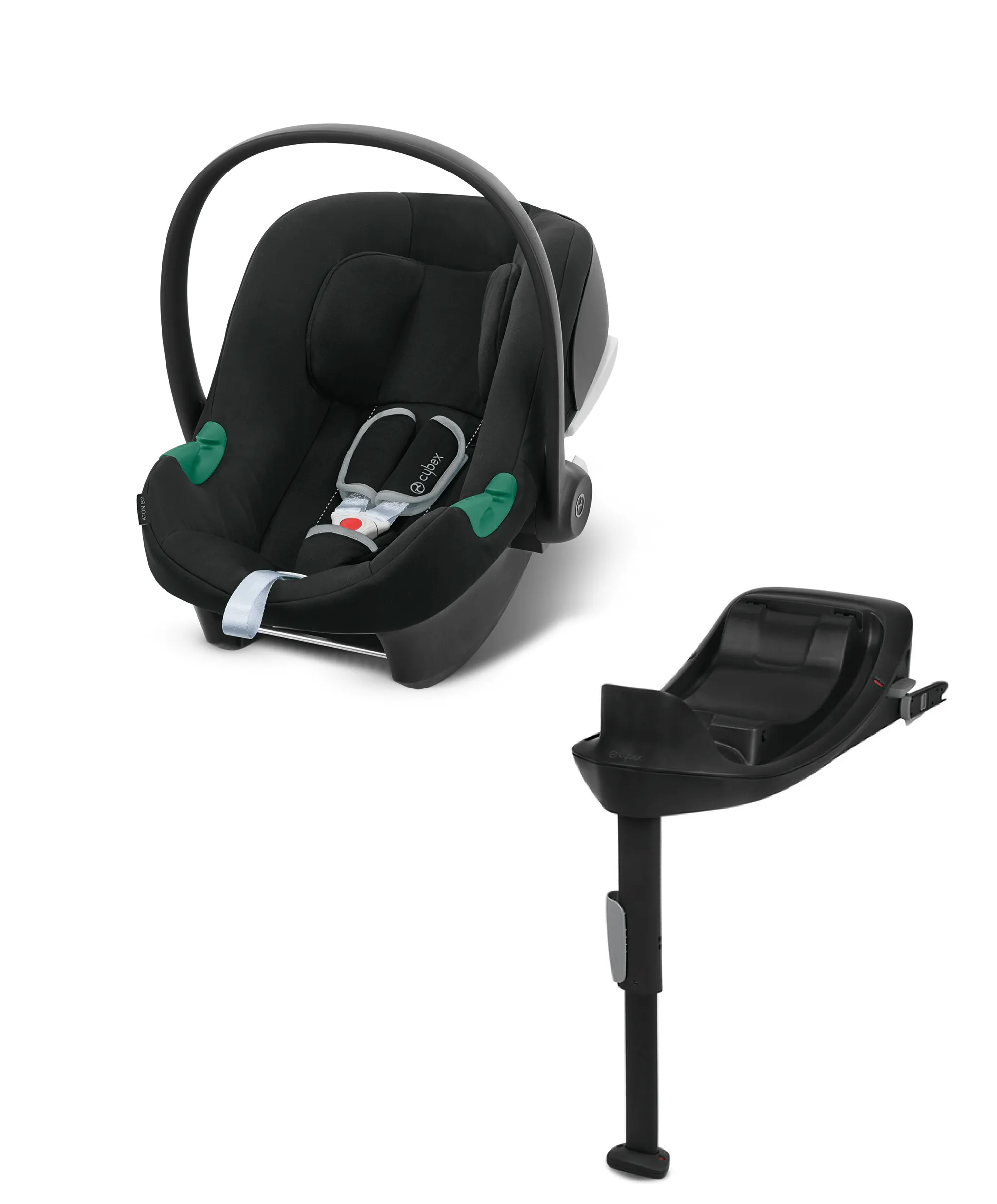 Ocarro Pushchair Complete Bundle with Cybex Aton Car Seat & Base (8 Pieces) - Graphite