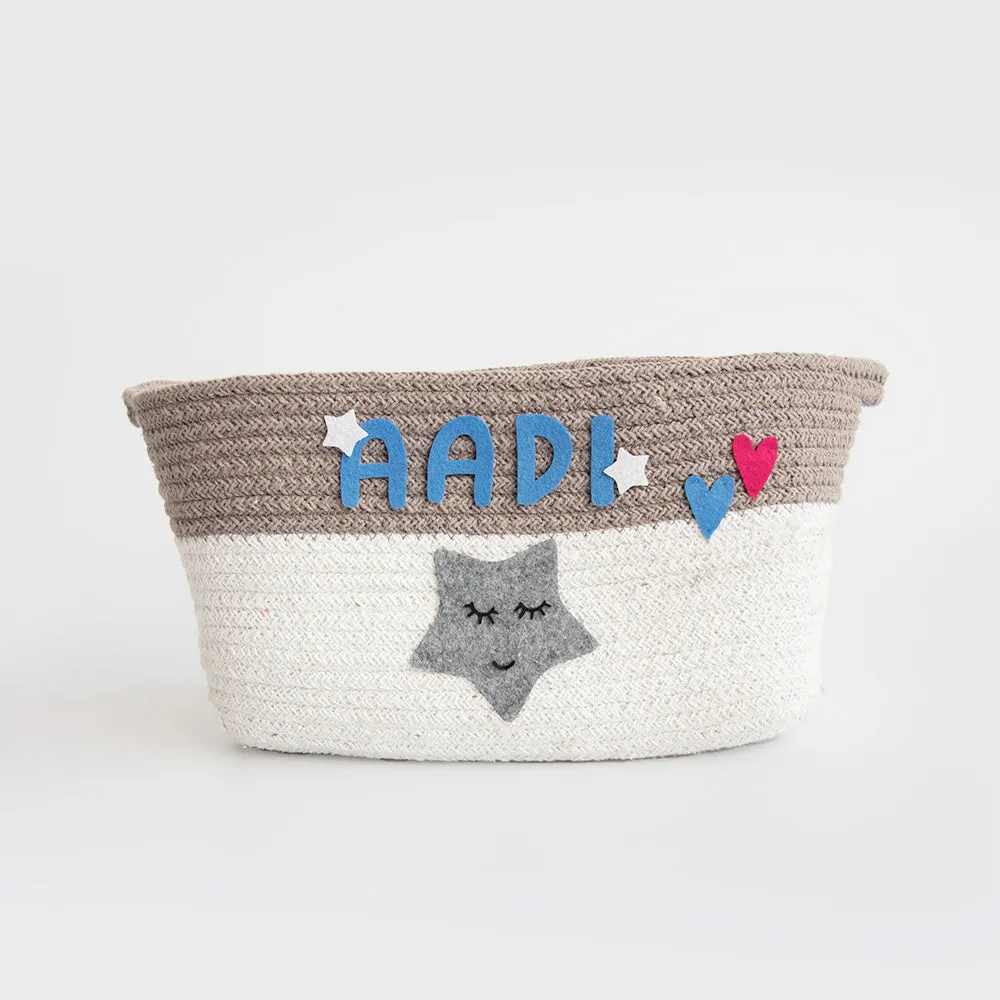 Personalised Return Gift Collection - Twinkly Stars (Storage Basket & Wall Frame)