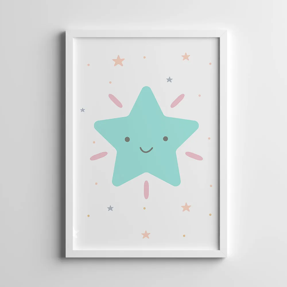Personalised Return Gift Collection - Twinkly Stars (Storage Basket & Wall Frame)