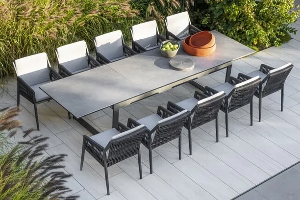 RITZ 9 PIECE DINING SET - 40" x 94" Ritz Dining Table and 8 Chairs