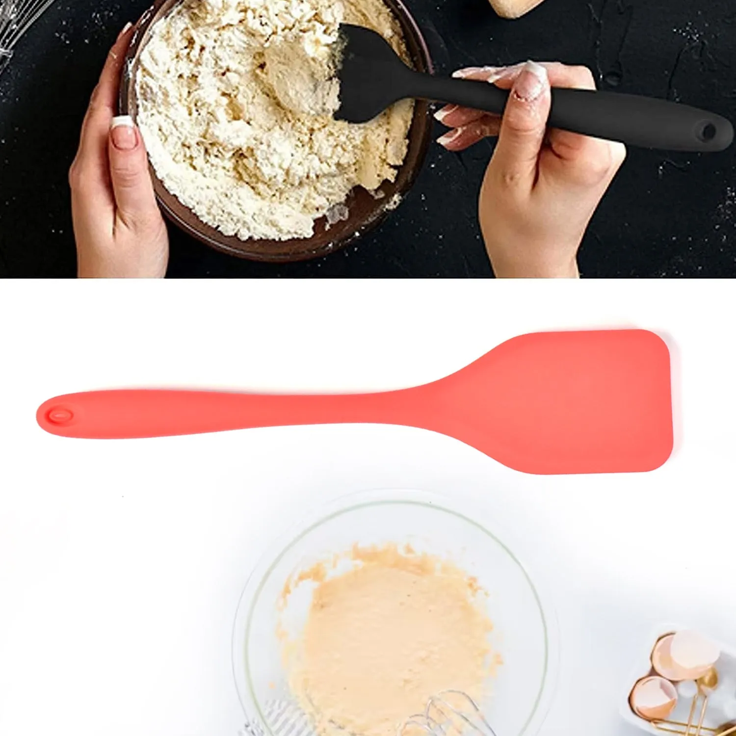 Silicone Spatula Spoon, High Heat Resistant to 480F, Hygienic One Piece Design, Large Non Stick Cooking Utensil (30cm)
