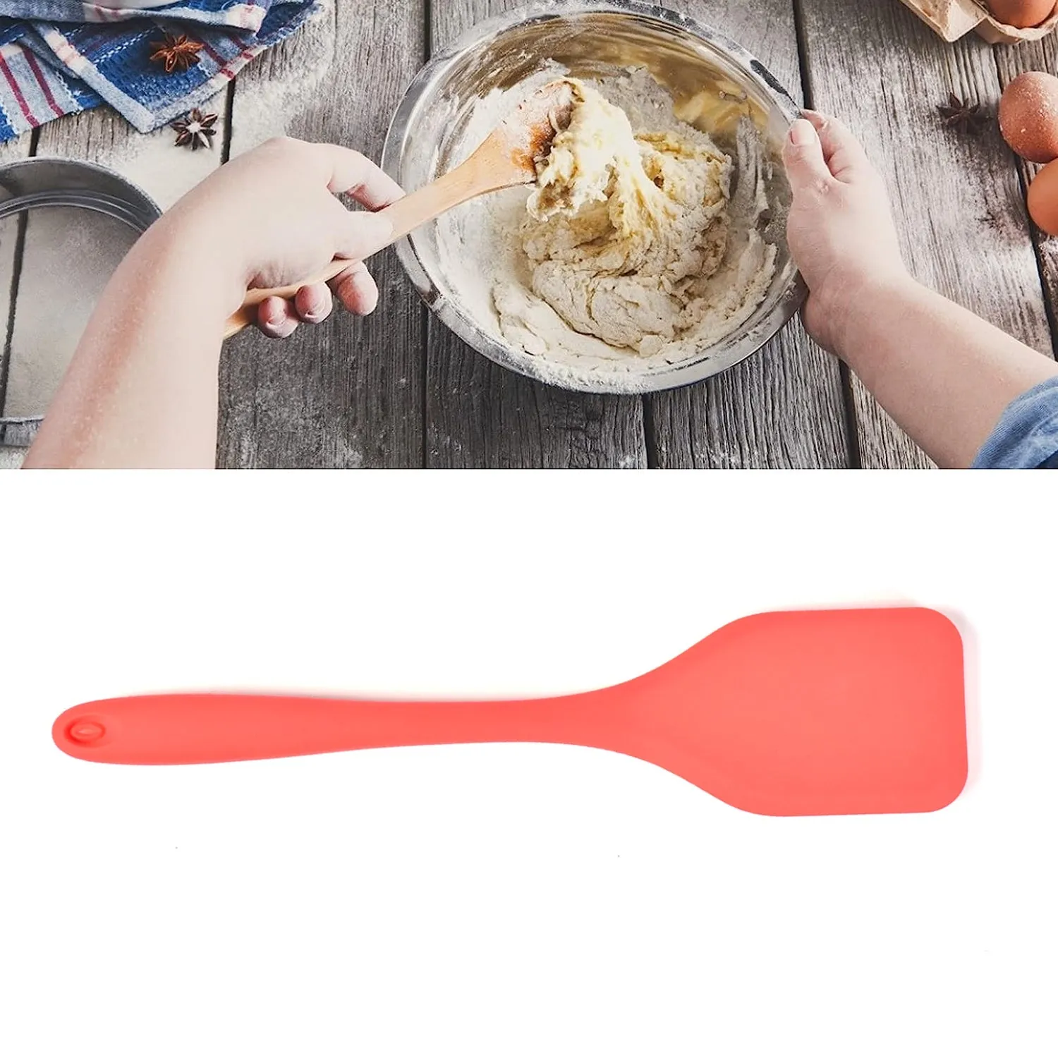 Silicone Spatula Spoon, High Heat Resistant to 480F, Hygienic One Piece Design, Large Non Stick Cooking Utensil (30cm)