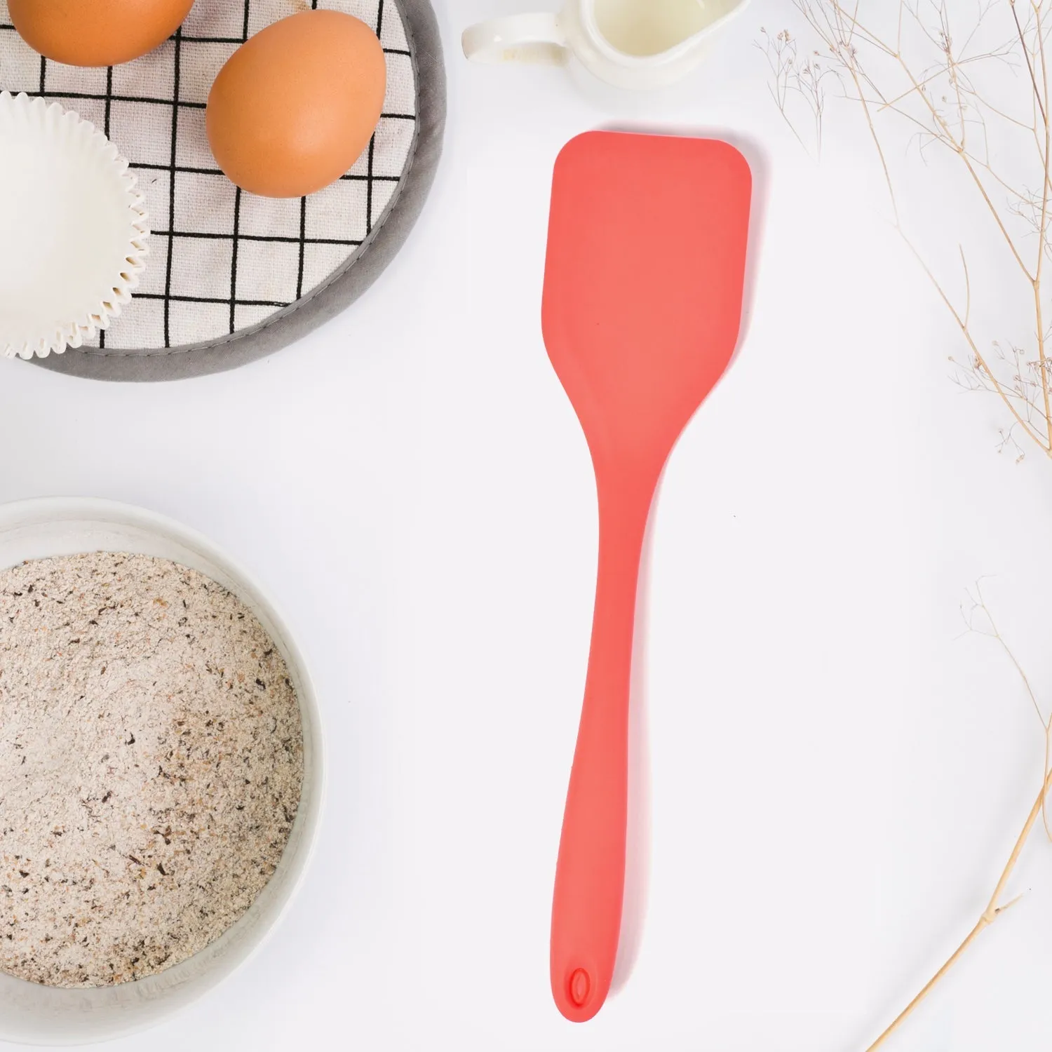 Silicone Spatula Spoon, High Heat Resistant to 480F, Hygienic One Piece Design, Large Non Stick Cooking Utensil (30cm)