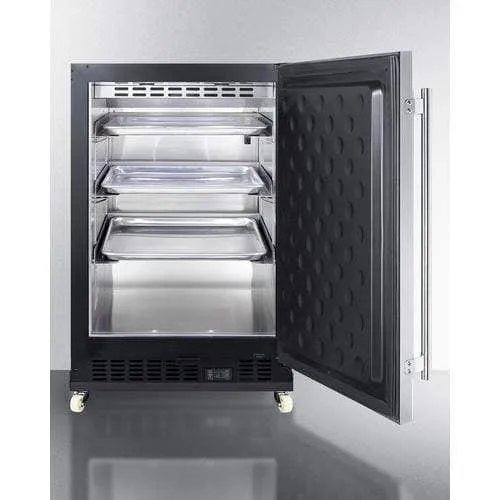 Summit Wide Built-In Mini Reach-In Beverage Center with Dolly SCR610BLSDRI